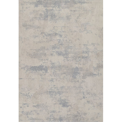 Erla Polyester Blend Abstract Light Blue Area Rug 5' X 7'6"