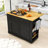 Rolling Kitchen Island Cart with Drop Leaf, Power Outlet, 2 Drawers, Adjustable Shelves and Spice Rack-225377981