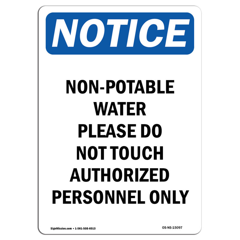 Non Potable Water Please Do Not Sign