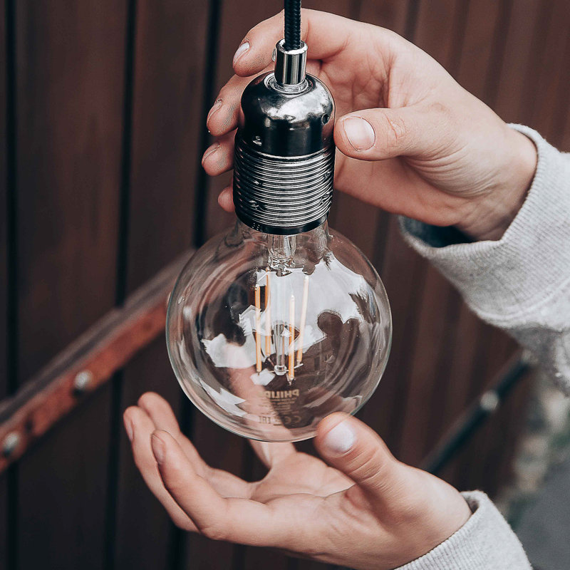 Rona 3 - Light Bulb Pendant, 357cm H x 7cm W x 4cm D, Copper