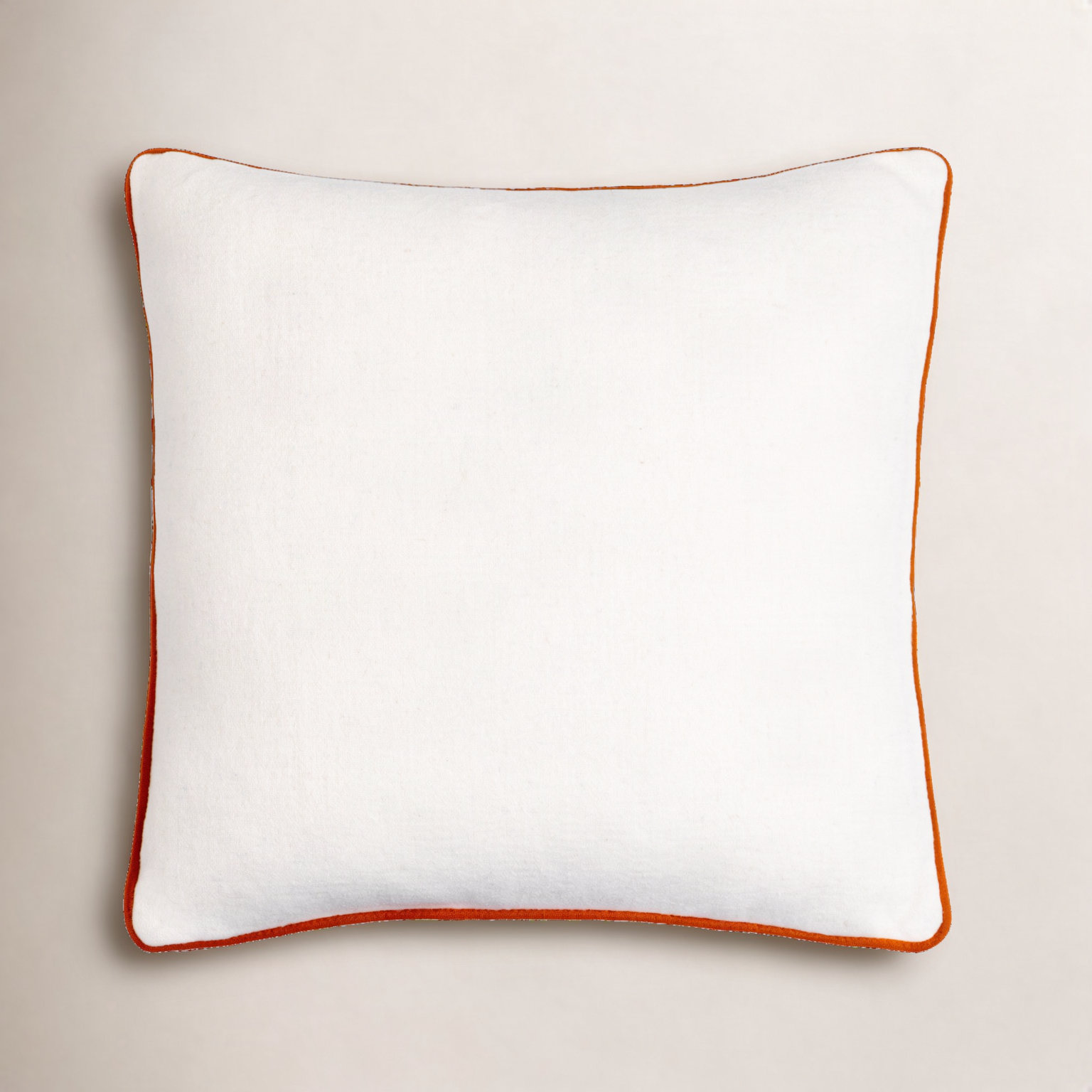Lombard Pillow Cover, 18" x 18", Cream/Rust, Pillow Cover Only - No Insert
