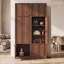 Armoire de rangement haute OMCMUU 180 cm (H) × 40 cm (L) × 40 cm (P), meuble de cuisine étroit autoportant avec plusieurs portes de rangement, organisateur vertical gain de place avec système anti-basculement pour cuisine, salle de bain, salon, entrée, 2 couleurs disponibles-1649842872