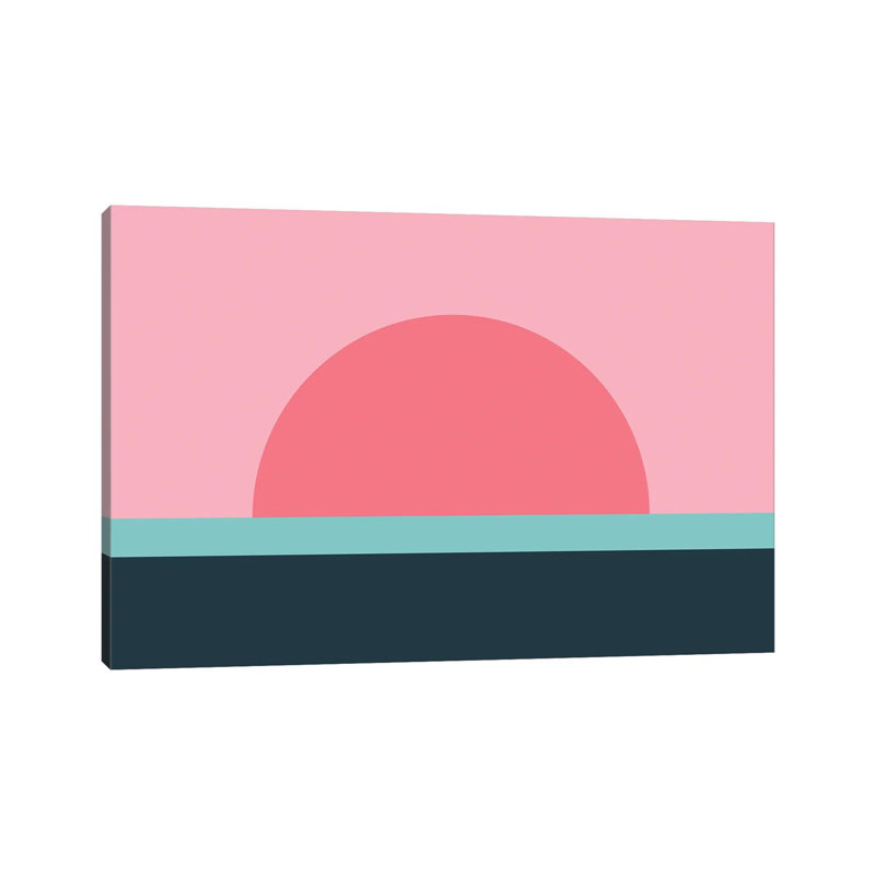 Sunseeker VII - Wrapped Canvas Print, Valencia/Turquoise/Viking Blue, Wrapped Canvas, 30.48 cm H x 45.72 cm W