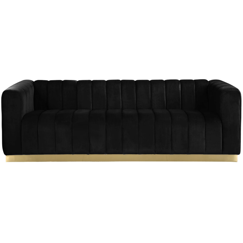 Canapé à accoudoirs tuxedo 86,5 po Tyneside, Noir