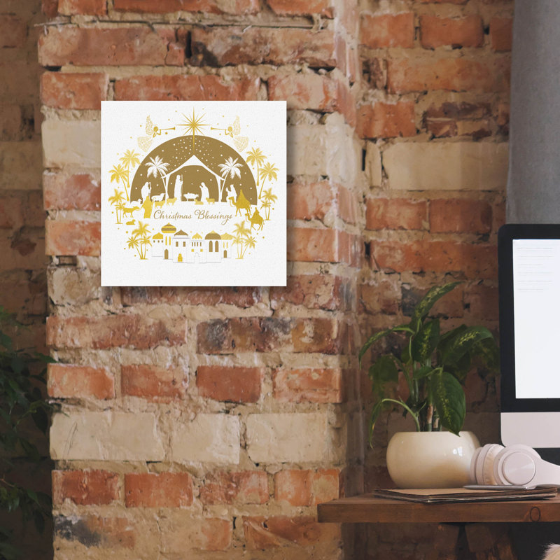  «Golden Bethlehem» par Elle Media Group, art mural sur toile, 12 po x 12 po, H 12 po x l 12 po