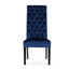 Chaises de salle à manger à dossier haut 2 pièces - Velours bleu marine avec structure en bois de bouleau et mousse de polyuréthane pour un siège supplémentaire