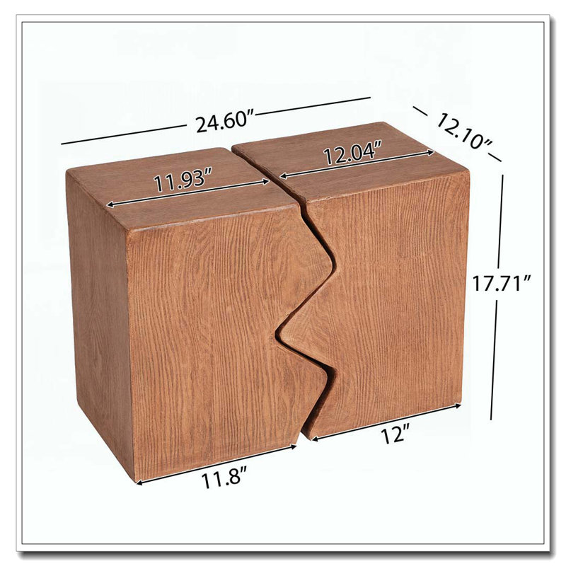 Tables d'appoint rectangulaires d'extérieur / d'intérieur, Naturel