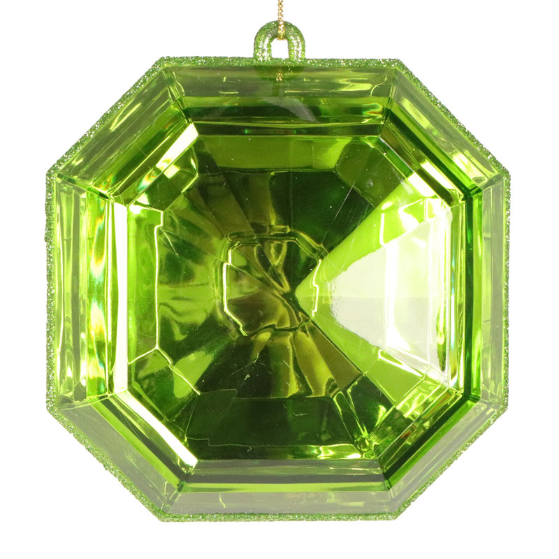  Ornement 6 po Citron Square Jewel Glitter. Comprend 2 pièces par sac.