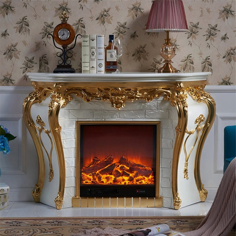 56.3"Ivory White Landscape Electric Fireplace