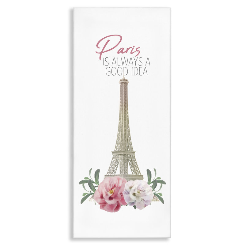 «Paris Good Idea Expression Tower Eiffel Flowers European Landmark» par Kim Allen - impression d'art graphique