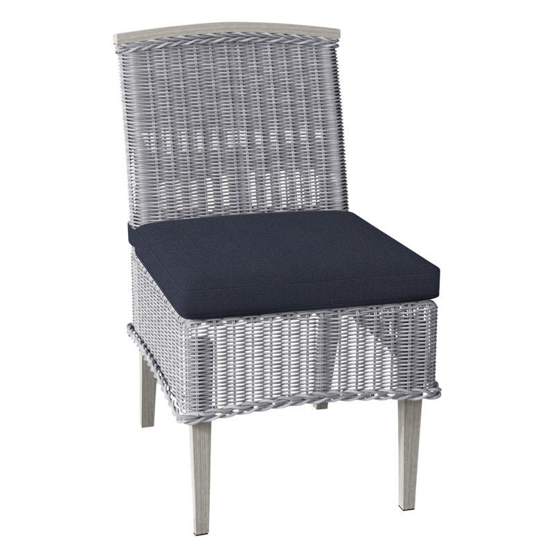 Chaise d'appoint Astoria tissée - huître / huître, Pas de soudure, Lin marine, Huître