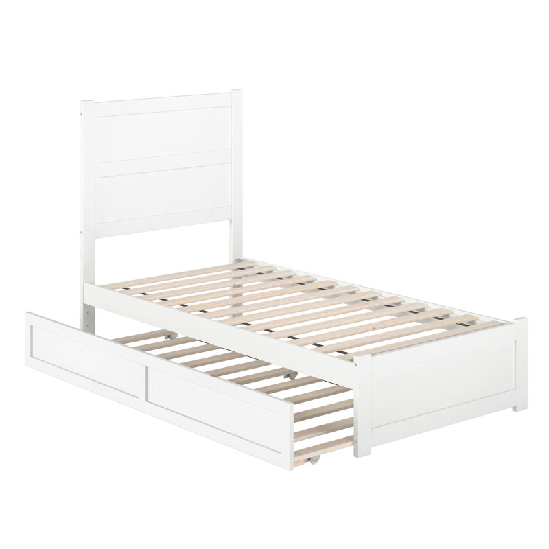 Ivor Solid Wood Trundle Bed, Twin, White