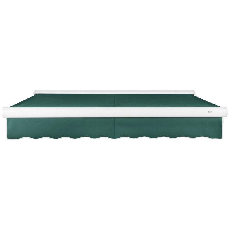 Awntech Key West Patio Retractable Awning with Cassette, Forest, Left Side, 8' W × 6' 6" D