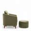 Upholstered Barrel Chair with Footstool-1488768572