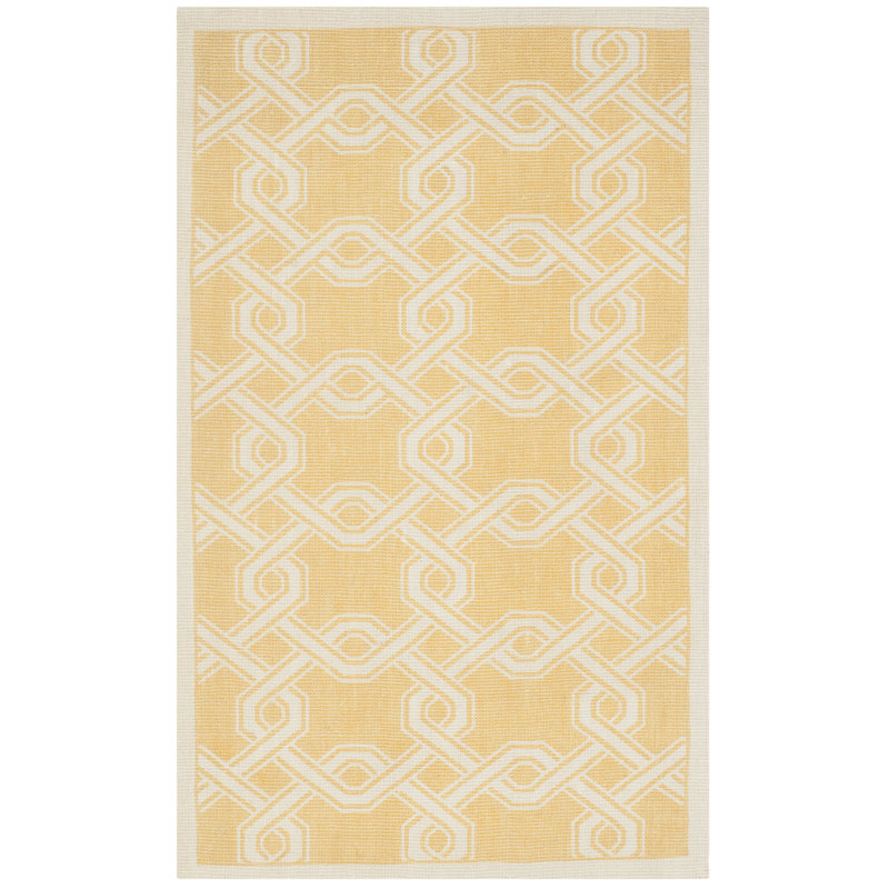 Tapis doré / naturel tissé à la main