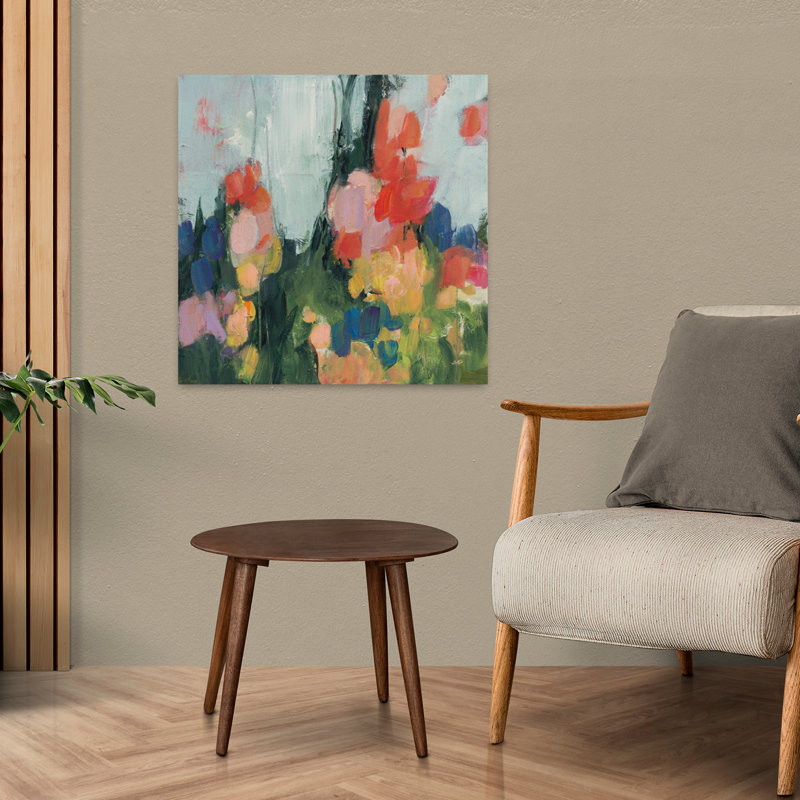 Jardin abstrait I, art floral abstrait, H 24 po x l 24 po