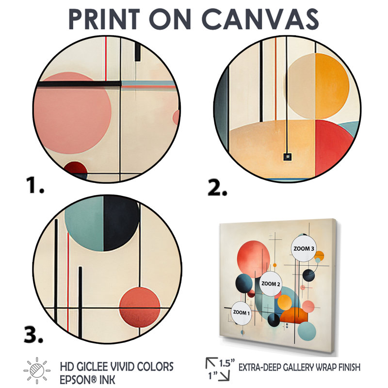 Syncronicities Midcentury Elegant Retro Art I - Art mural moderne 4 pièces, Impression encadrée sans passe-partout, Noir