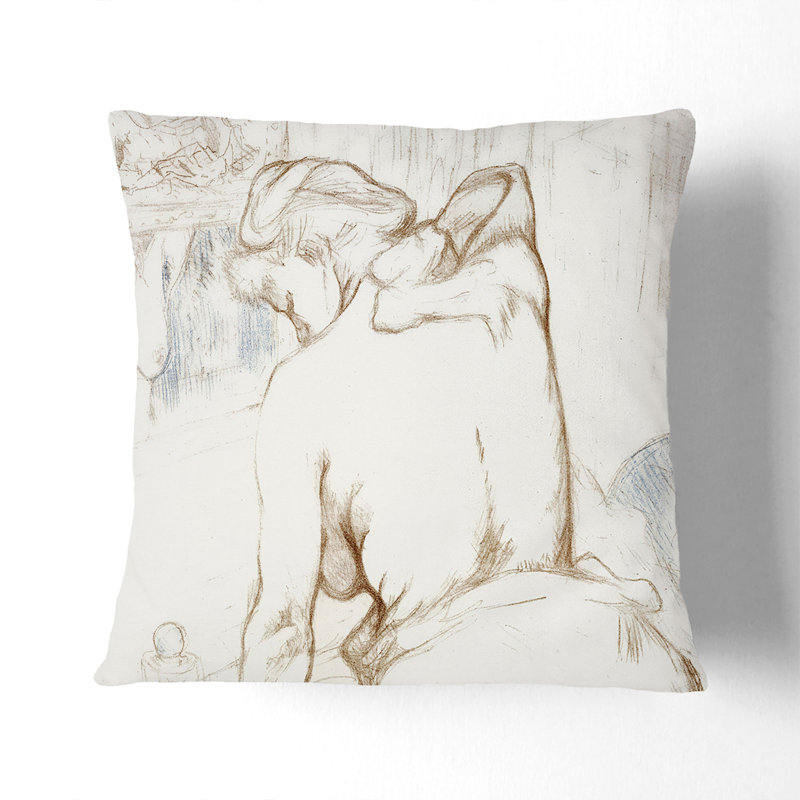 Lady Washing Scatter Cushion with Filling, 40cm H x 40cm W x 15cm D