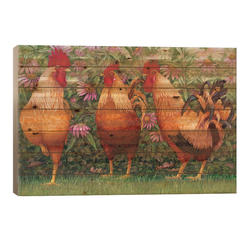 Roosters en Place I, H 18 po x l 26 po x P 1,5 po