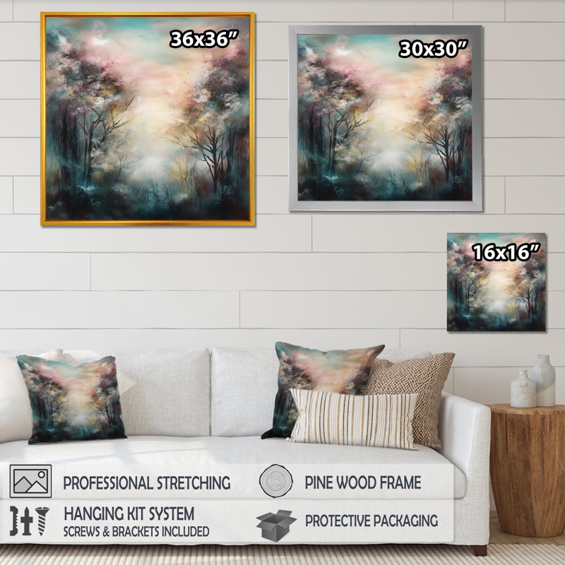 Thorndale Whimsical Trees II sur impression sur toile, H 36 po x l 36 po x P 1,5 po, Toile tendue