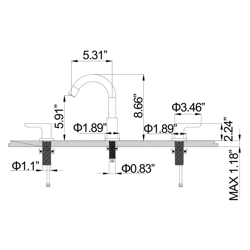Widespread 2-handle Bathroom Faucet