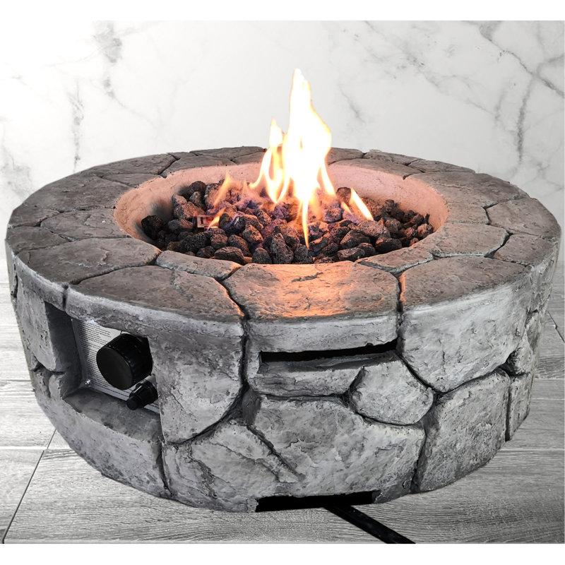 Outdoor Fire Pit With 40000 Output - Concrete, 9''h X 28''w, Rust And Heat Concrete For Use Proof, 28''w 28''d 9''h,