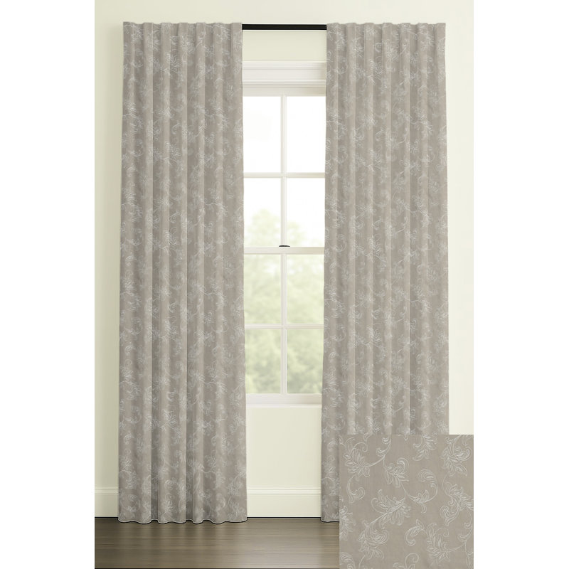 120 po plissé inversé double doublure Morgan sur lin naturel, L 50 po x L 84 po, Lit double, Passe-tringle