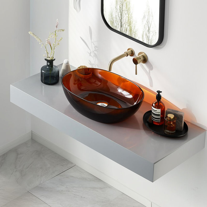 Modern Resin Bathroom Sink, Brown - 21.79x15.07x5.9, Tempting Luxury Sink 21.79"l X 15.07"w 5.9"h, Brown, Design