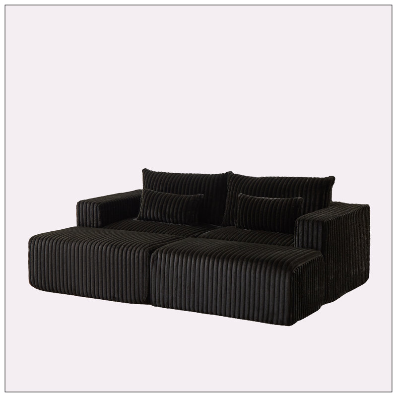 Méridienne surdimensionnée 87 po, Black