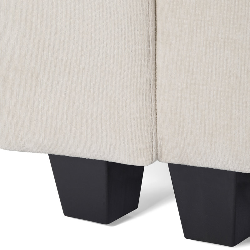 Canapé modulaire rembourré 4 pièces avec port USB 4 pièces, Polyester crème claire