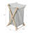 X‑Frame Wood Laundry Hamper with Poly‑Cotton Bag and Folding Rubberwood Frame-259545032