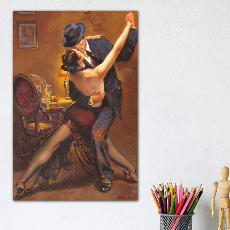 Tango by Maher Morcos - Wrapped Canvas Painting, 101.6 cm H x 66.04 cm W x 1.91 cm D