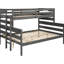 Lit simple superposé au-dessus de grand lit en bois gris - idéal pour l'organisation de la chambre à coucher offrant un environnement stable et paisible-1272150395