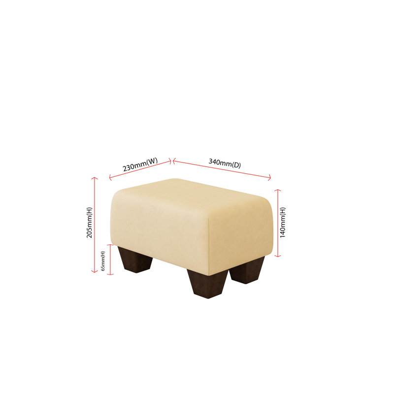 Manufactured Wood Accent Stool, Ivory Cream, Mahogany, Style Leather