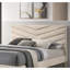Très grand lit beige avec tête de lit en flanelle Mid-Century-73532083