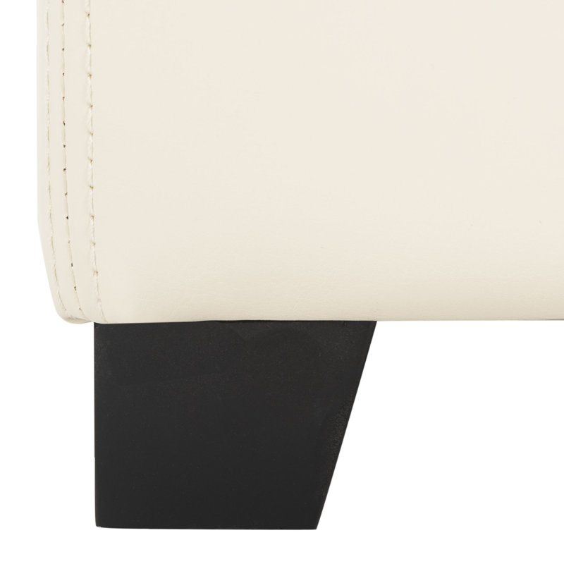 Motto Leather Ottoman, Flat Cream Faux Leather