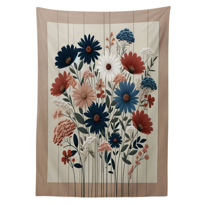 Dreonna Rectangle Floral Microfiber Tablecloth, 70" Rectangle