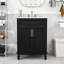Meuble-lavabo moderne avec lavabo en céramique, tablette réglable et 2 portes à fermeture douce-779131366