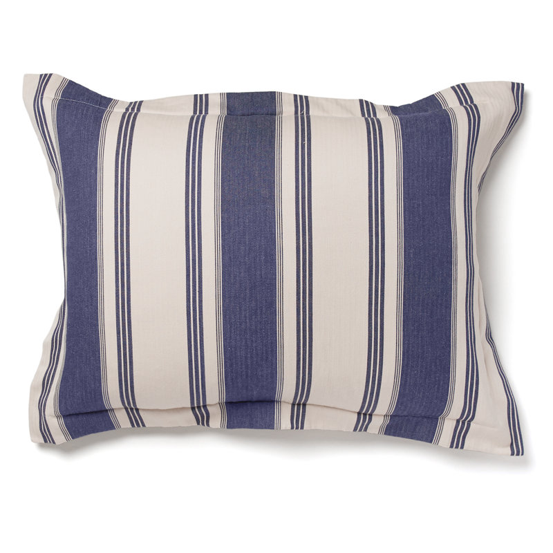 Carmon Sham - Euro, Euro, Unquilted Blue/Ivory