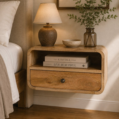 Large Curve Upper Slot Floating Bedside