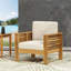 Fauteuils club d'extérieur en bois d'acacia avec coussins-169208220