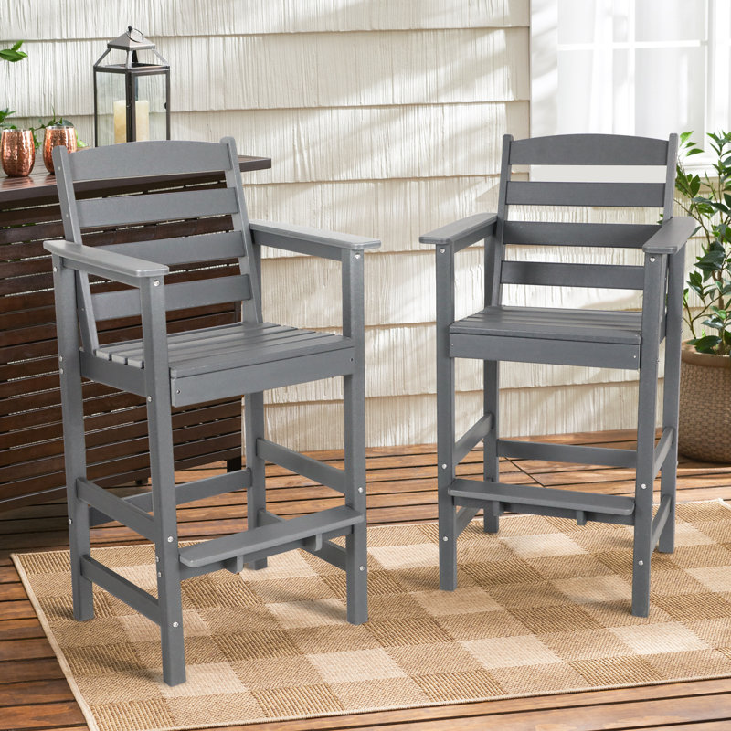 Chaise de bar d'extérieur Adirondack, Gris