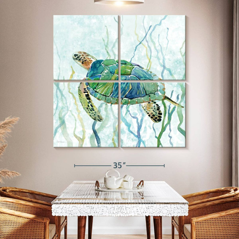 Tortue de mer Brampt Swim II, H 50 po x l 50 po