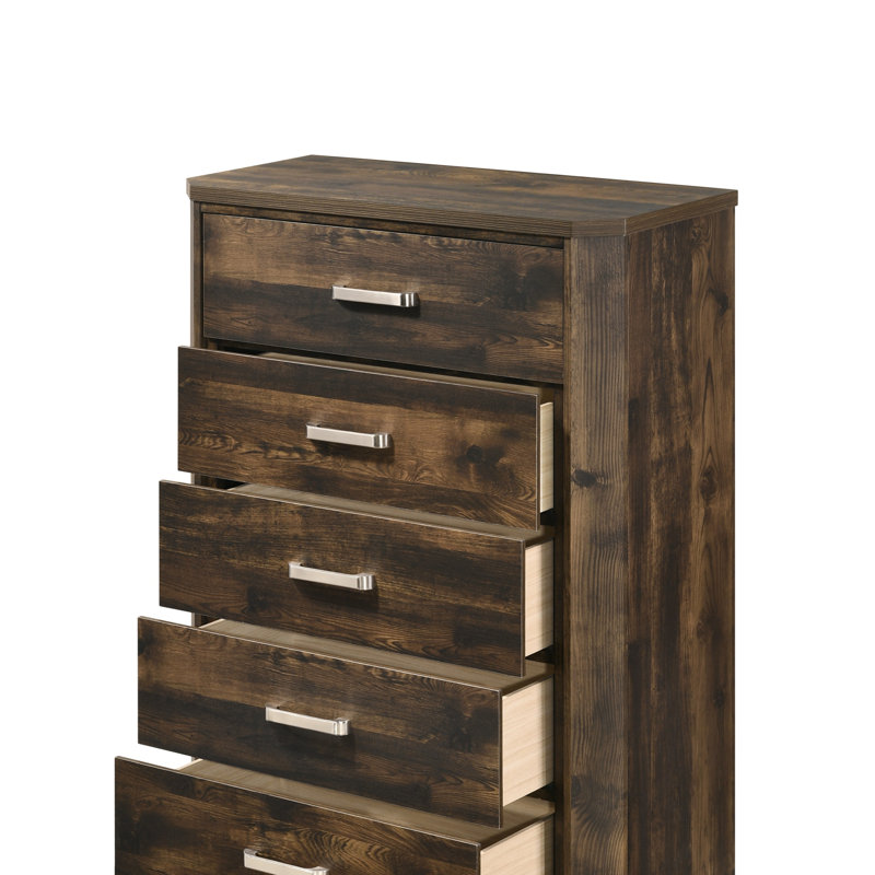 Commode rustique à finition noyer