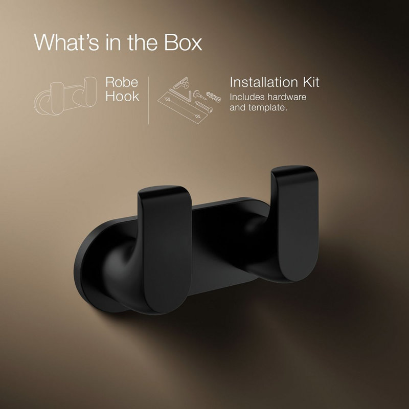 Avid Double Robe Hook, Matte Black
