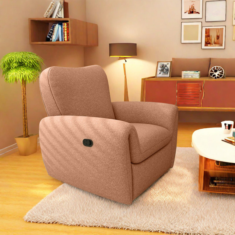 Fauteuil inclinable pivotant rembourré Noleen, Rose