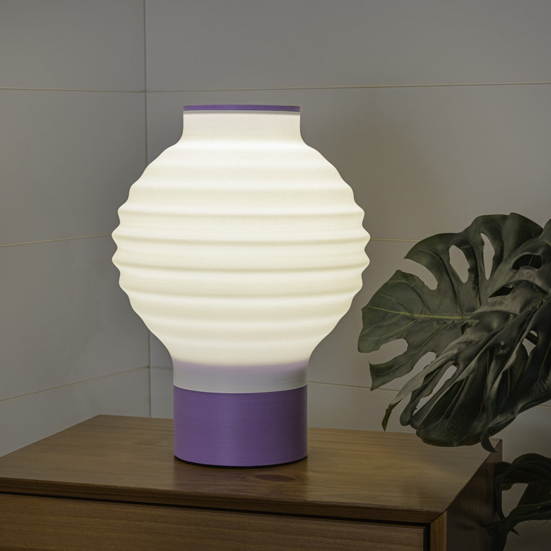 Lampe de table asiatique à DEL 15 "à DEL, Mauve