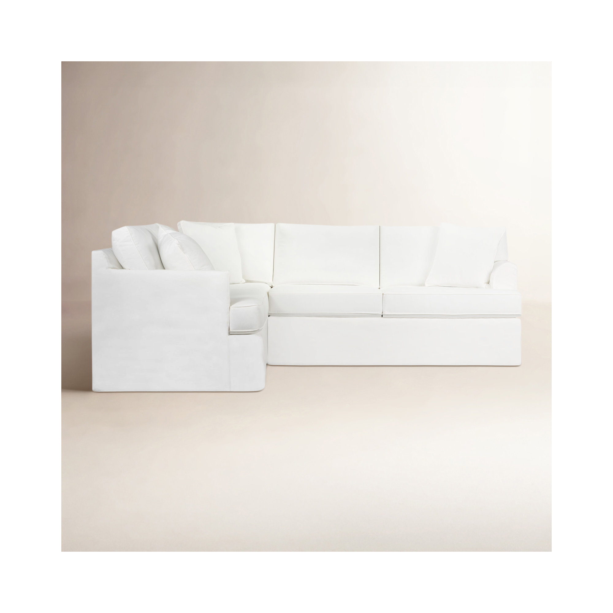 Conradina 2-Piece Slipcovered Sectional, Left Hand Facing, Bayou Off White Canvas