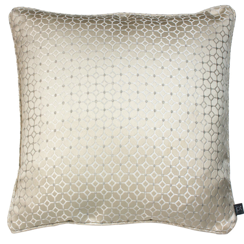 Colonial Geometric Square Throw Pillow Cover, Feather