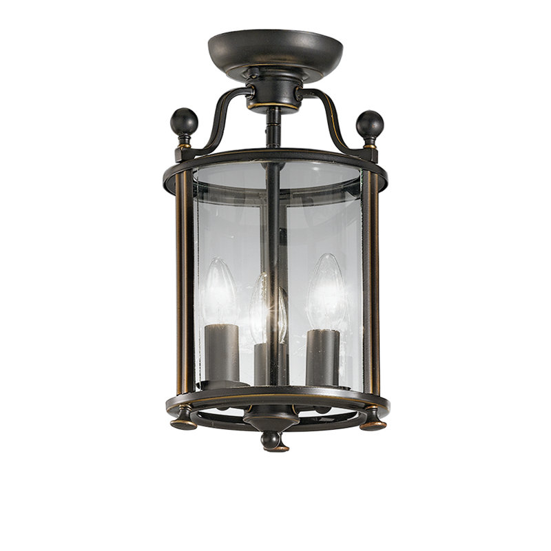 Verlaine Glass Candle Wall Light, Antique Bronze